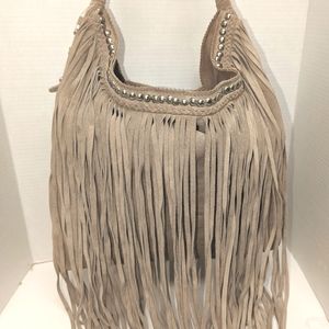 Sondra Roberts Fringe Suede Hobo